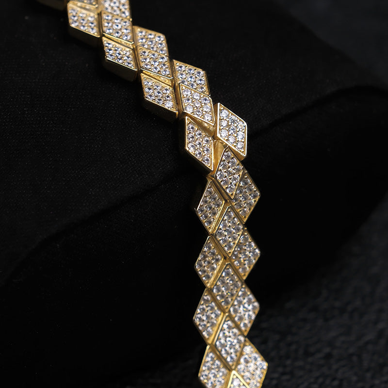 Iced Out Rhombic Moissanite Bracelet