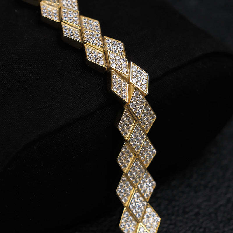 Iced Out Rhombic Moissanite Bracelet
