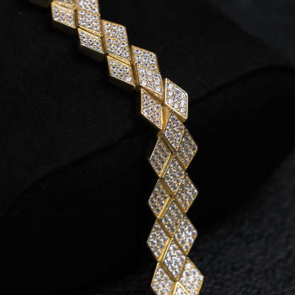 Iced Out Rhombic Moissanite Bracelet