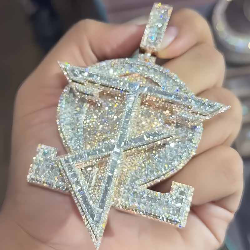 Moissanite Hip Hop Designer Letter Round Pendant