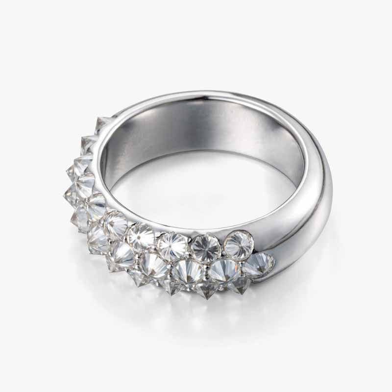 S925 Silver Moissanite Creative Punk Ring