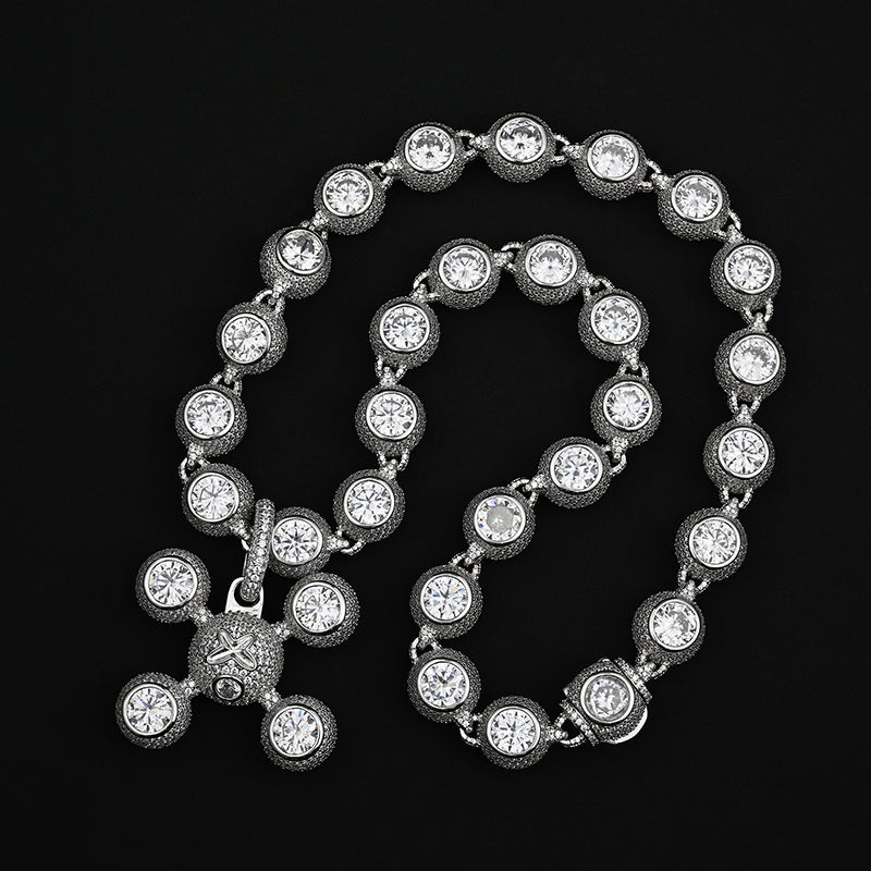 15mm Ball Link Fully Iced Out Moissanite Cuban Chain