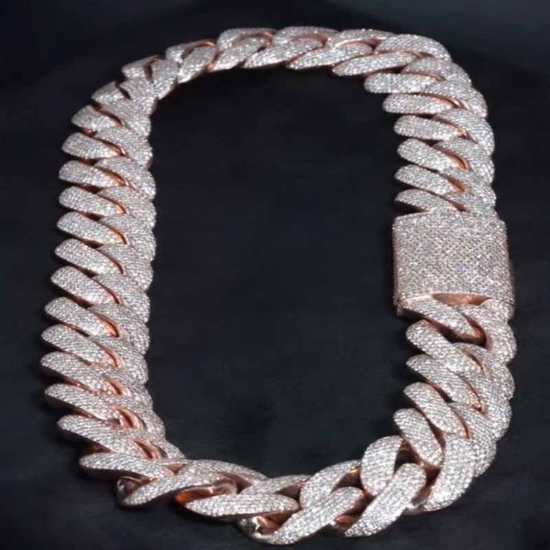 20mm S925 Moissanite Paisley Cuban Chain