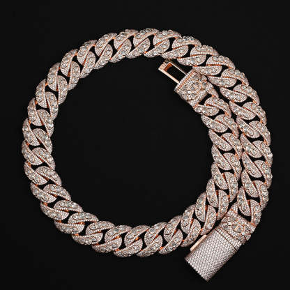 20mm Iced Out Moissanite Irregular Stone Hip Hop Cuban Chain