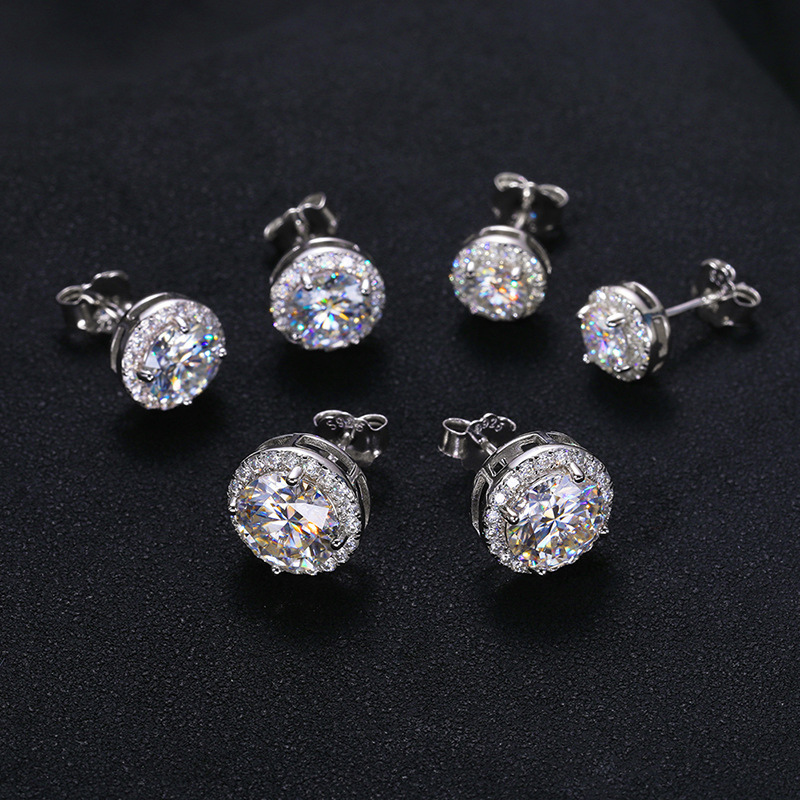 0.5CT/1CT/2CT Moissanite Classic Rock Sugar Earrings
