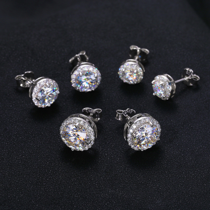 0.5CT/1CT/2CT Moissanite Classic Rock Sugar Earrings