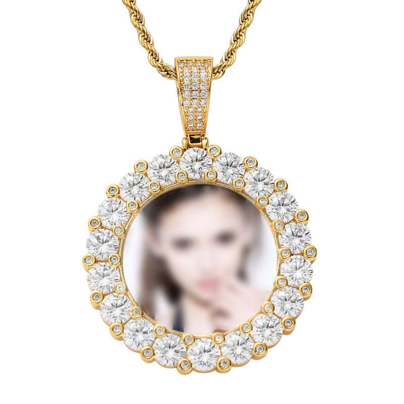 Moissanite Hip Hop Luxury DIY Customized Photo Pendant