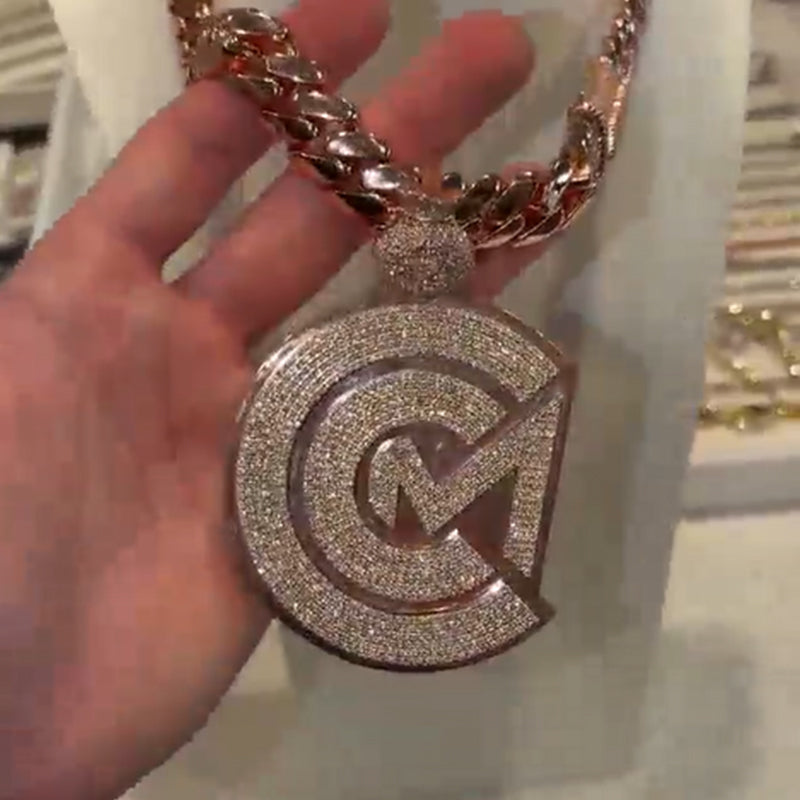 Moissanite Money Dag Symbol Design Pendant