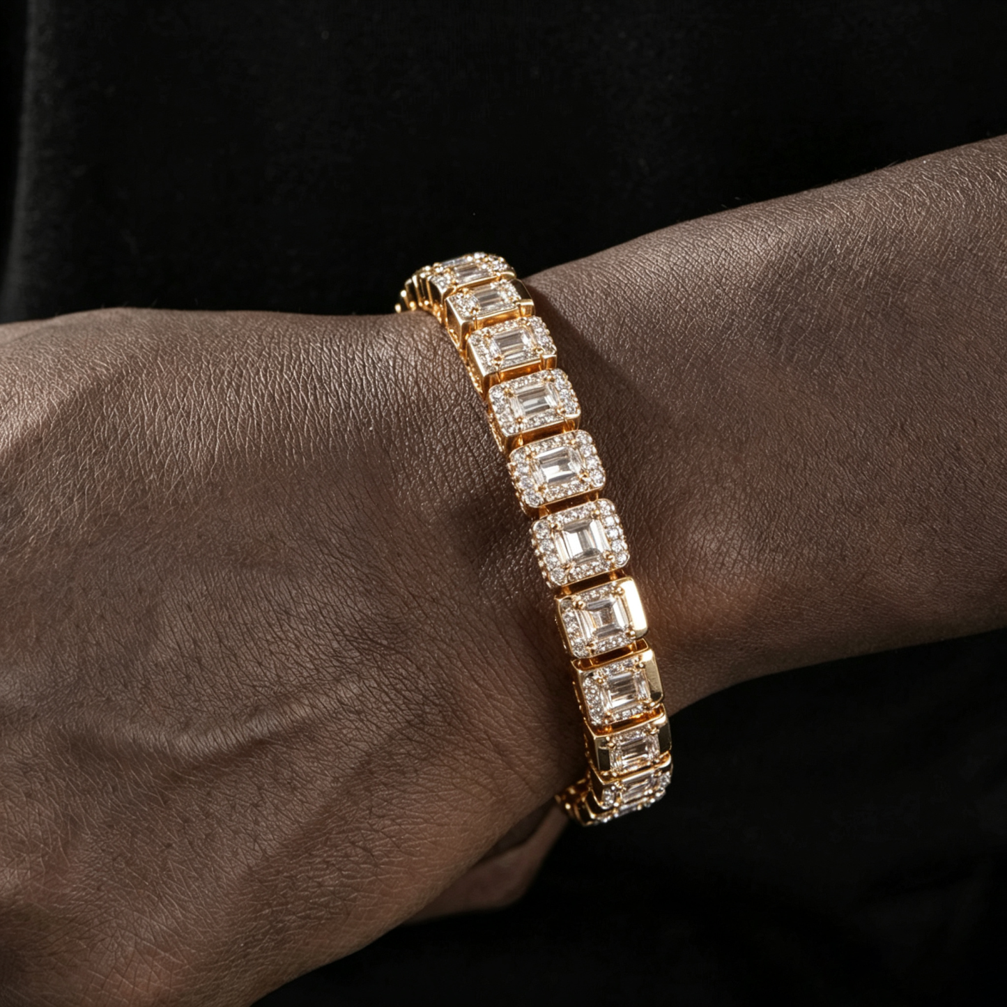 8.6mm Moissanite Baguette Tennis Bracelet
