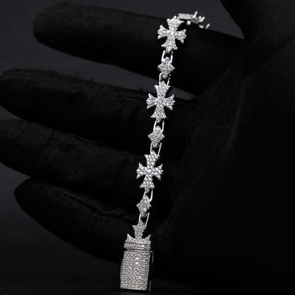 Moissanite Rhombic Cross Bracelet