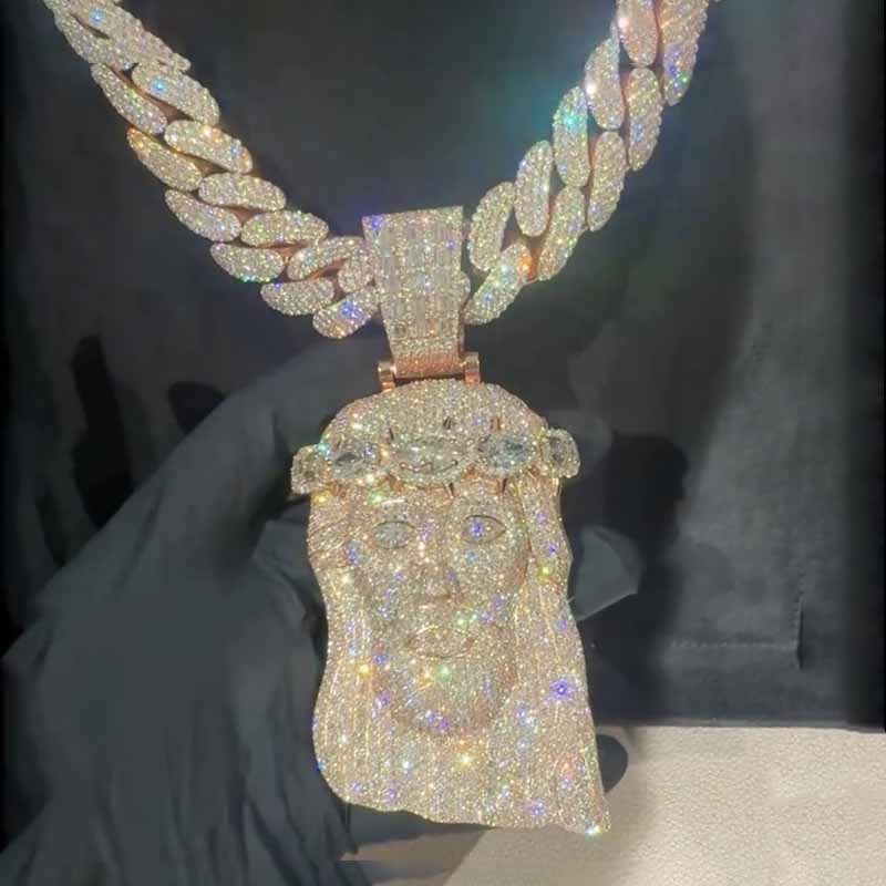 S925 Moissanite Full Diamond Jesus Set