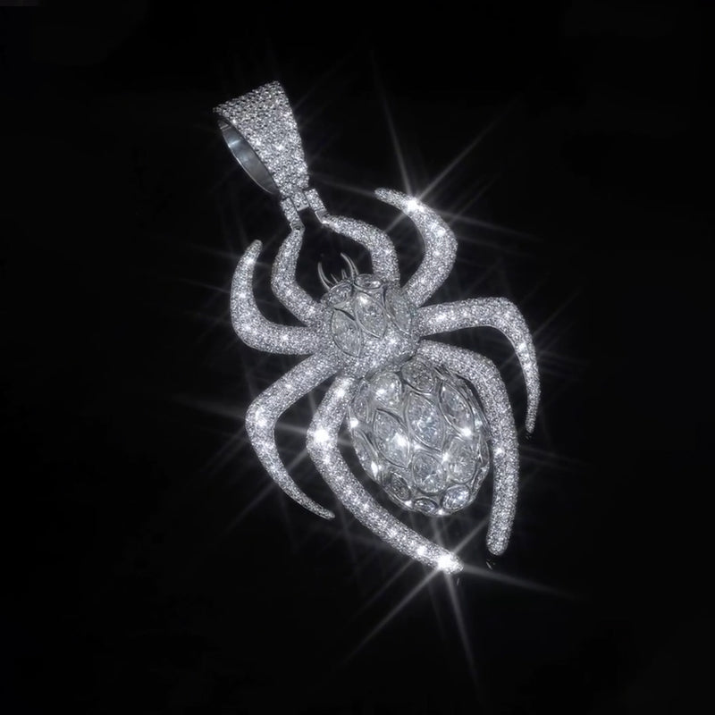 3D Moissanite Spider Pendant