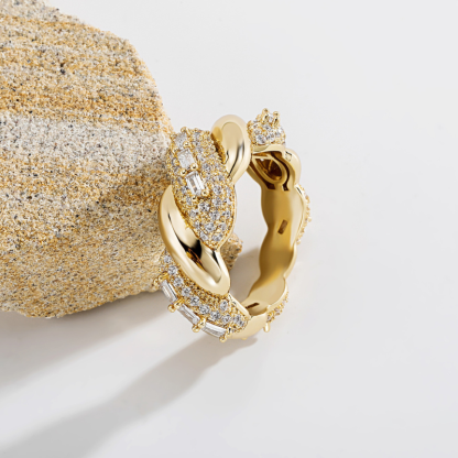 Moissanite INS Style Cross Around Temperament Ring