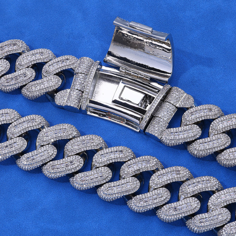 29mm Moissanite Hip Hop Square Diamond Cuban Chain