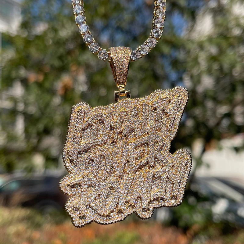 Moissanite Loyalty over Royalty Letter Pendant