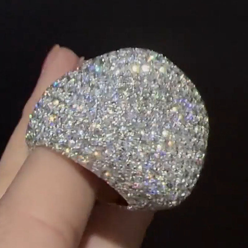 Moissanite Full of Diamond Square Ring