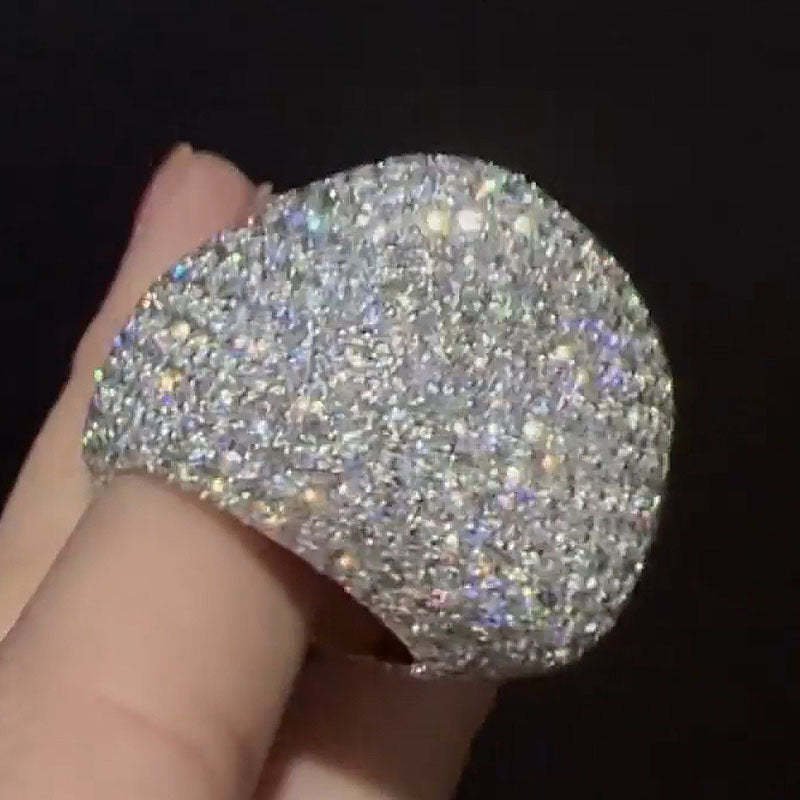 Moissanite Full of Diamond Square Ring