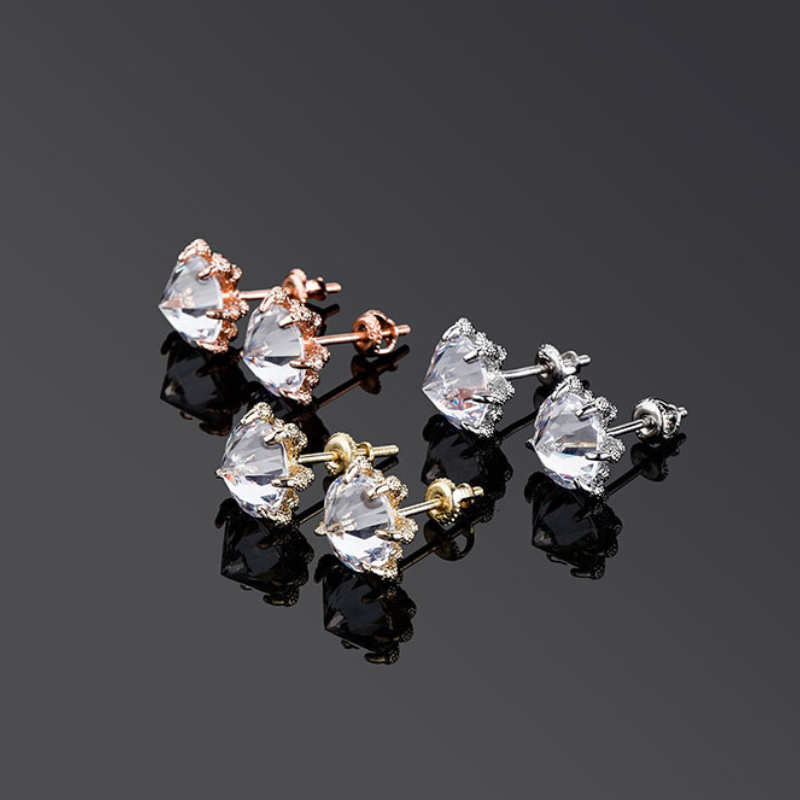 Moissanite Hip Hop Dragon Claw Earrings