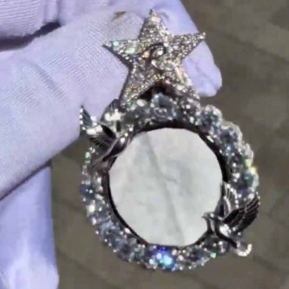 Peace Dove Stars World  Moissanite Customized Pendant
