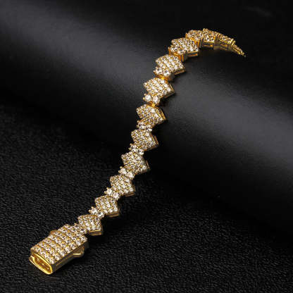 Moissanite Diamond-Shaped Round Diamond Bracelet
