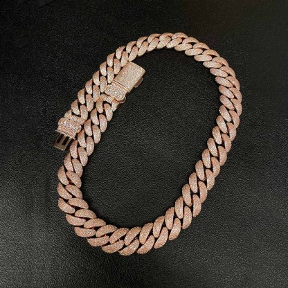 S925 Moissanite 20mm Cuban chain