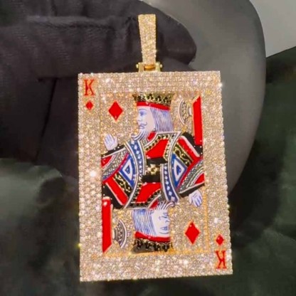 Custom King of Moissanite Enamel Pendant