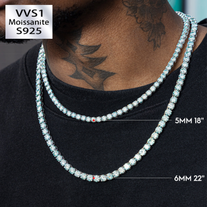 4mm Ice Rare Blue Moissanite Tennis Chain