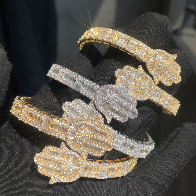 Moissanite Hip Hop Palm Bracelet