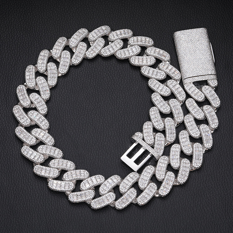 29mm Moissanite Hip Hop Square Diamond Cuban Chain