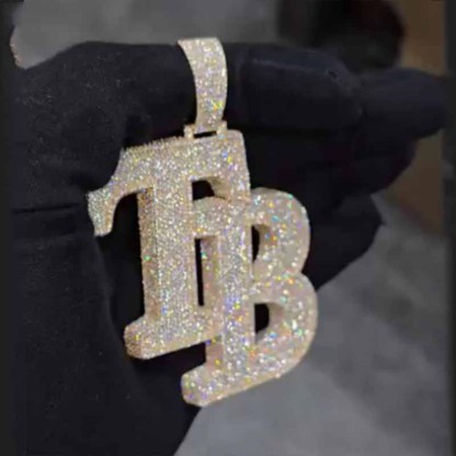 S925 Moissanite Letter Pendant