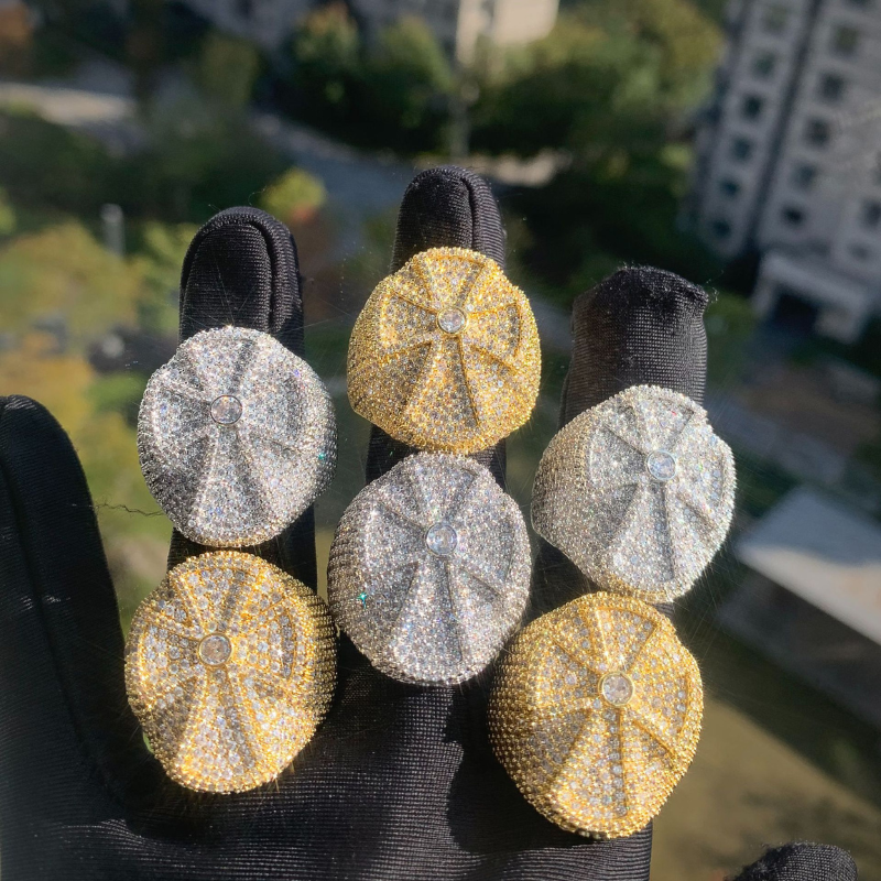 Moissanite Hip Hop Arc Cross Ring