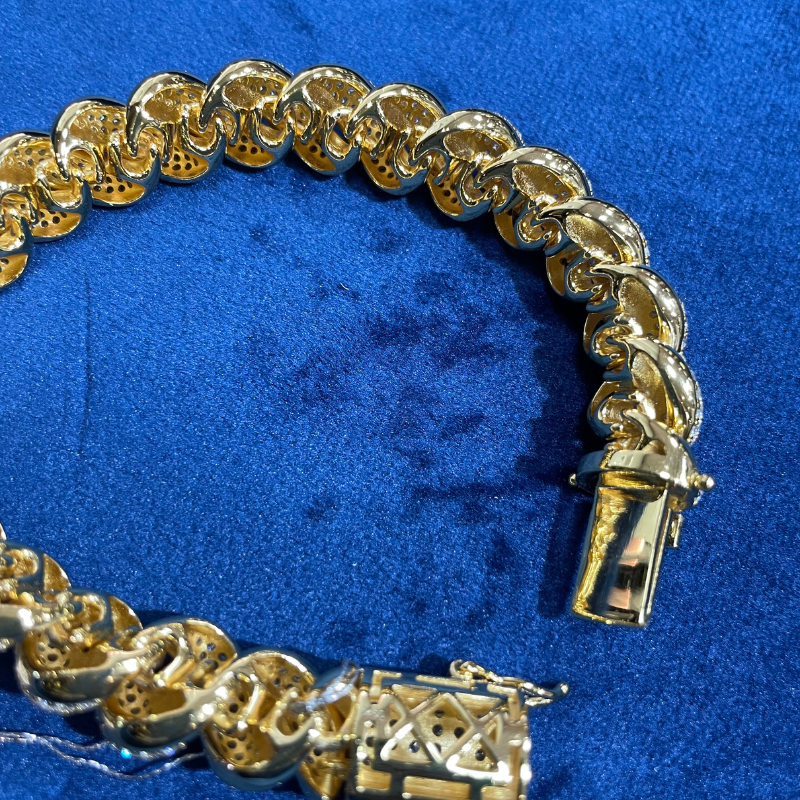 Moissanite New Twist Cross Cuban Bracelet