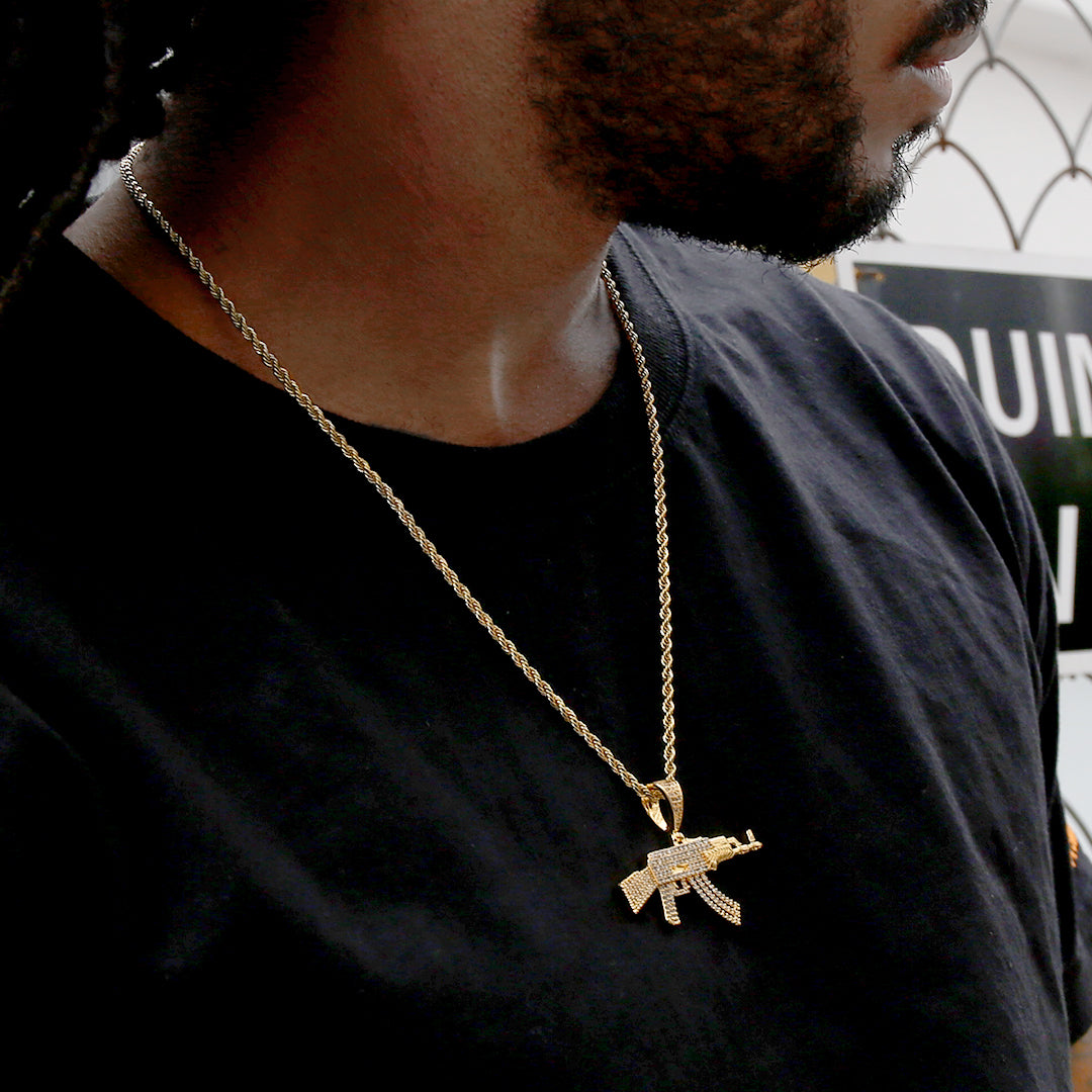 3mm Rope Chain in Stainless Steel with 18K Gold Plated-krkcom