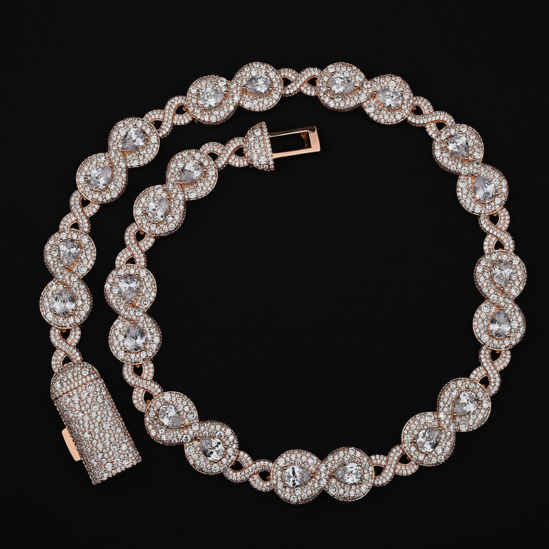 18mm Iced Out Moissanite Infinity Cuban Chain