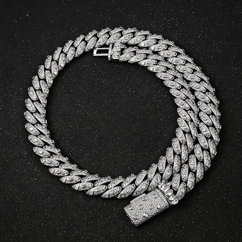 15mm Moissanite Hip-Hop Cuban Chain