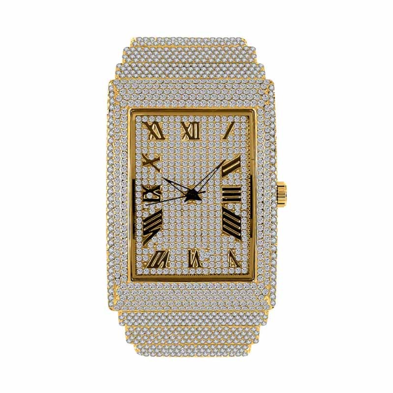 Moissanite Rectangular Full Diamond Watch