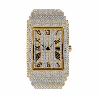 Moissanite Rectangular Full Diamond Watch