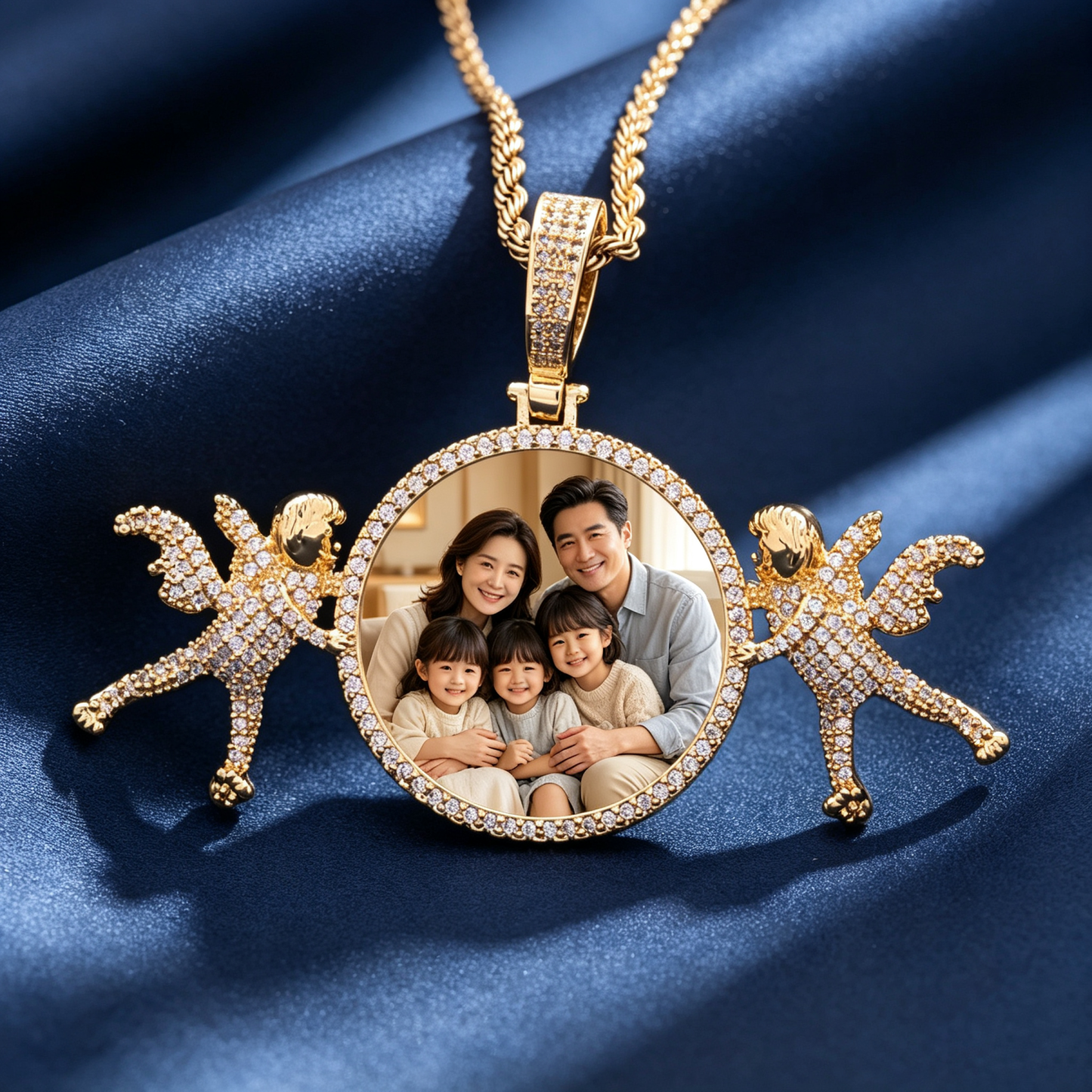 78mm Moissanite Angel Photo Frame Ring