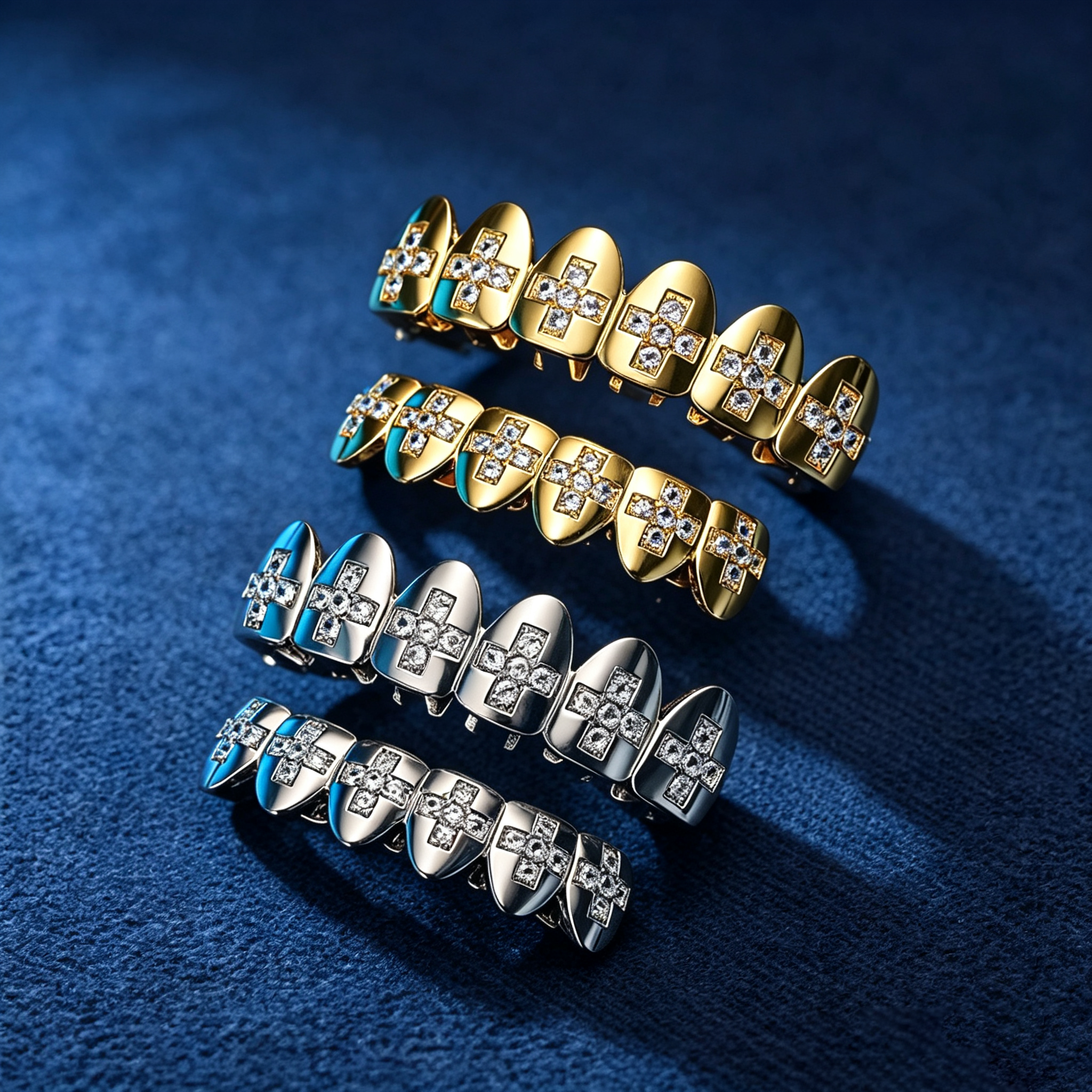 VVS Moissanite Diamond Cross Stone Teeth Grillz