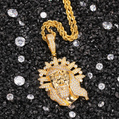 Moissanite Radiant Light Jesus Pendant