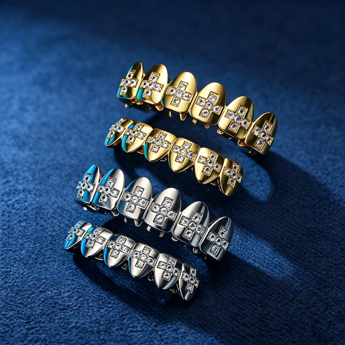 VVS Moissanite Diamond Cross Stone Teeth Grillz