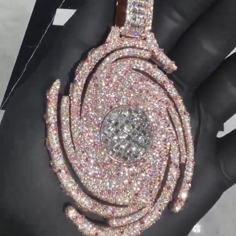 Perfect Storm and Storm Eye Two-tone Plating  Moissanite Pendant