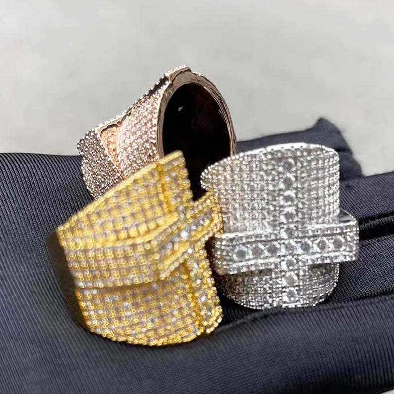 Moissanite Sleeve Cross Ring