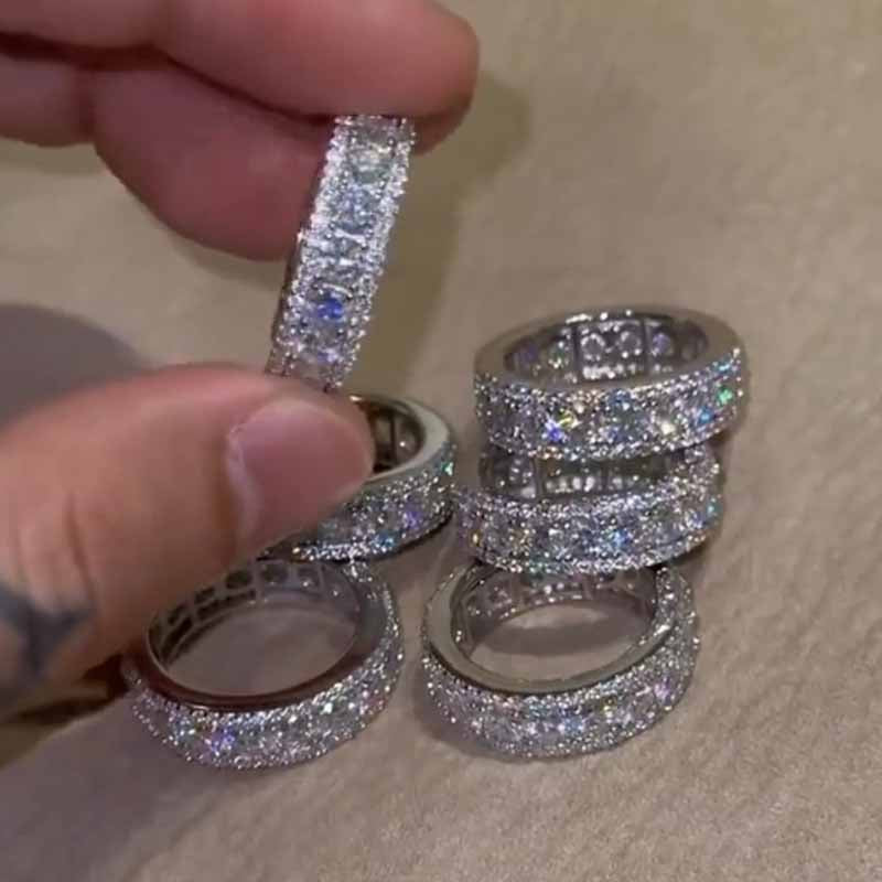 Moissanite Ice King Eternity Band Ring