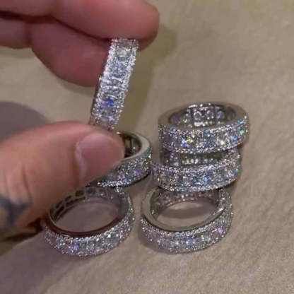 Moissanite Ice King Eternity Band Ring