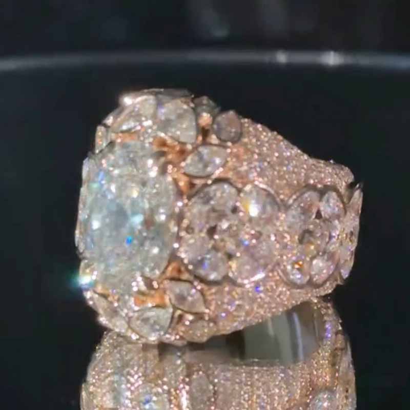 Moissanite Flower Full Diamond Ring