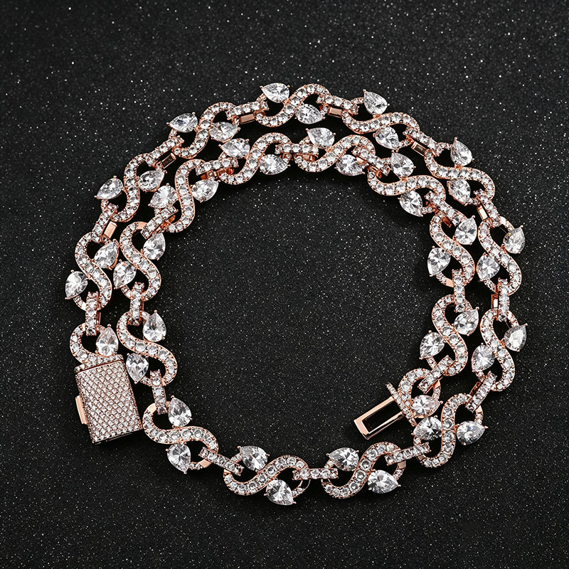 13.5mm Infinity Teardrop Moissanite Necklace