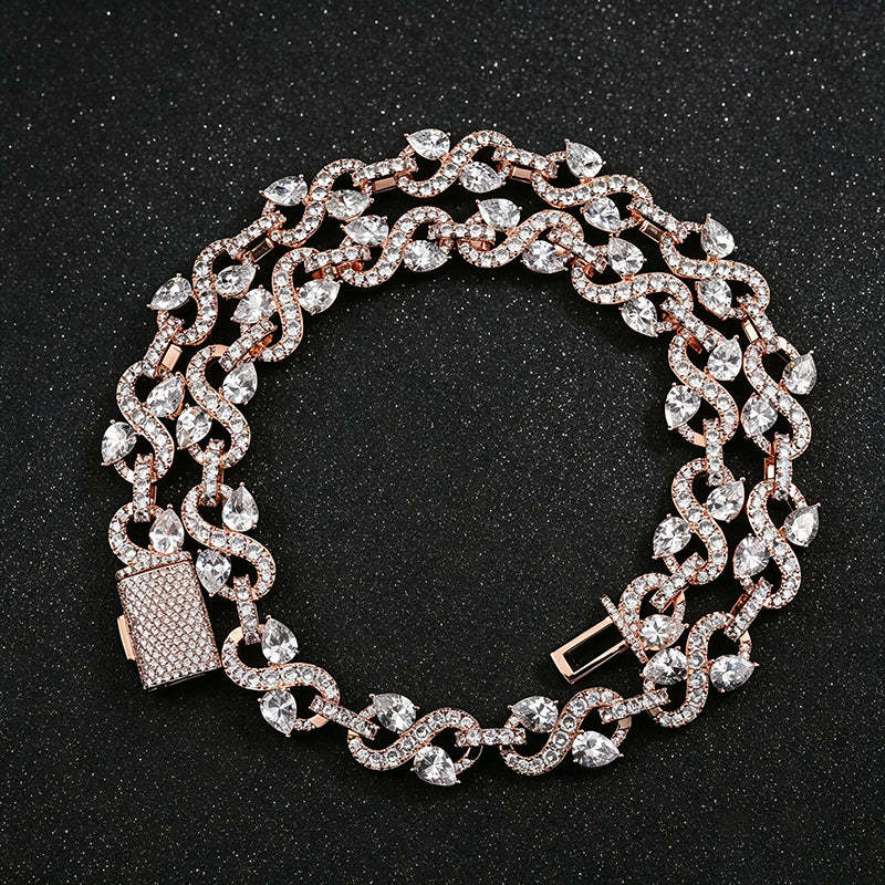 13.5mm Infinity Teardrop Moissanite Necklace