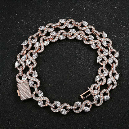13.5mm Infinity Teardrop Moissanite Necklace