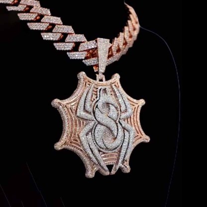 Moissanite Figure 8 Design Spider Web Pendant